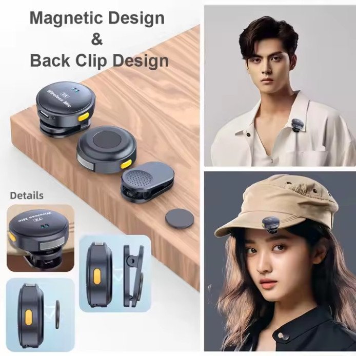 Q81-Dual-Portable Mic-Magnetic Clip-Lavalier-Wireless Microphone-2 Q81 Dual Portable Mic Magnetic Clip Lavalier Wireless Microphone