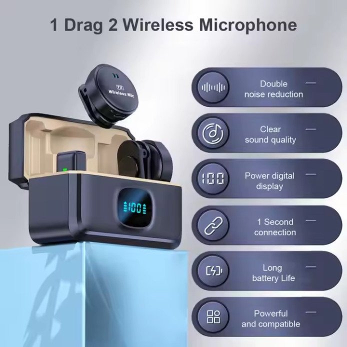 Q81-Dual-Portable Mic-Magnetic Clip-Lavalier-Wireless Microphone-4 Q81 Dual Portable Mic Magnetic Clip Lavalier Wireless Microphone