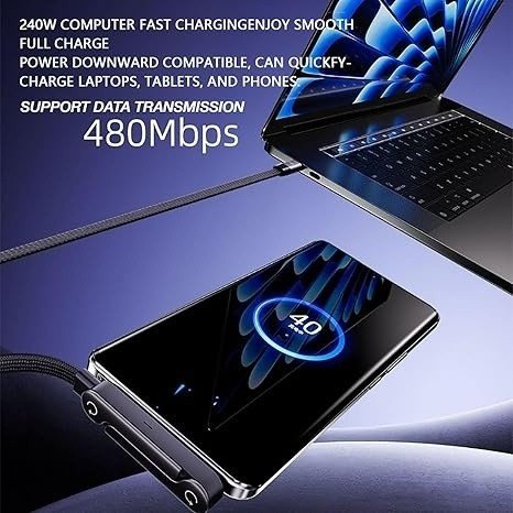 unbreakablecable-5 Unbreakable 240W Braided Fast Charge Cable with Built-in Phone Stand